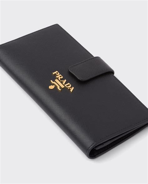 prada portafoglio lampo wallet 1m0506|Black Large Saffiano Leather Wallet .